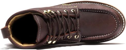 Bonanza Boots Frontier Dual 6" Work Boots for Men - Premium Leather Moc Toe, Steel Toe with Light-weight Dual Density Comfort Wedge Outsole; ASTM Rated in Saudi Arabia
