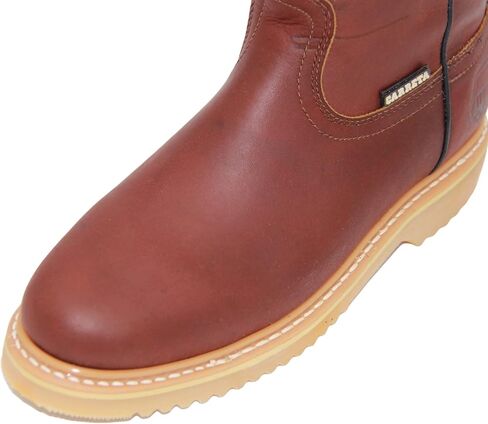 Men's 9" Pull-On Leather Soft Toe Work Boot Brown in Saudi Arabia