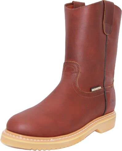 Men's 9" Pull-On Leather Soft Toe Work Boot Brown in Saudi Arabia