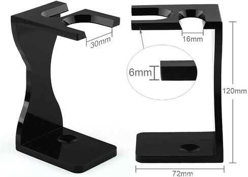Black Acrylic Razor and Shaving Brush Stand Holder Razor Brush Base Beard Clean Shaver Kit for Men in Saudi Arabia