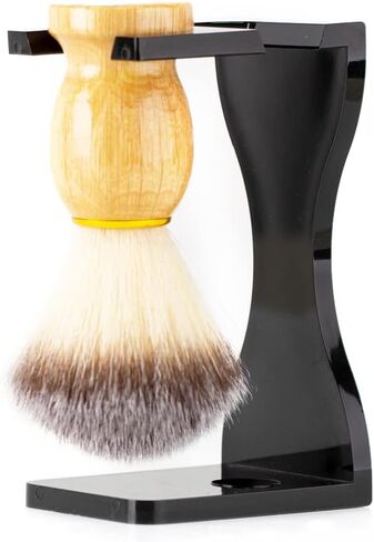 Black Acrylic Razor and Shaving Brush Stand Holder Razor Brush Base Beard Clean Shaver Kit for Men in Saudi Arabia