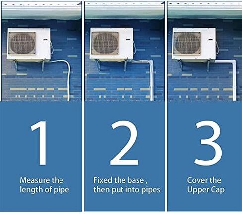 Generico Mini Split AC Line Set Cover Kit, 3" Decorative White Professional Grade PVC Kit Provides 12 FT Line Coverage for Ductless Mini Split Air Conditioners and Heat Pumps in Saudi Arabia