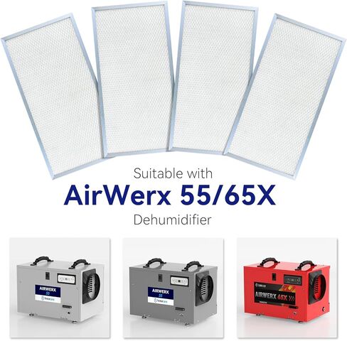 BASEAIRE 4 Pack MERV-8 Filter Replacement Set for Crawl Space/Basement Dehumidifiers Airwerx55, Airwerx65X in Saudi Arabia