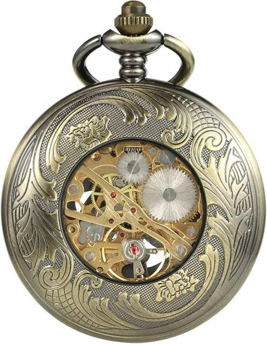 ساعة جيب للرجال عتيقة من تريويتو بتصميم الأخطبوط الجوف اليد لف الميكانيكية للرجال فوب ساعات للرجال، برونز, برونزي in Kuwait