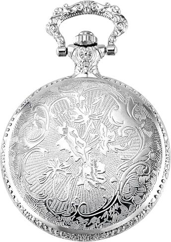 ساعة الجيب مورفونج ساعة بخار قطار كوارتز فوب للرجال والنساء مع سلسلة، فضي، فضي, فضي in Kuwait