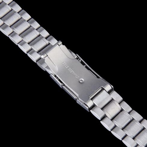 Stainless Steel Watch Band, Curved Ends 22mm Metal Watch Band Strap Replacement Bracelet with Spring Bars Stainless Steel Link Watch Bands for Women Men in Kuwait