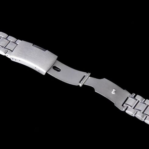 Stainless Steel Watch Band, Curved Ends 22mm Metal Watch Band Strap Replacement Bracelet with Spring Bars Stainless Steel Link Watch Bands for Women Men in Kuwait
