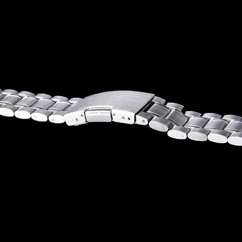 Stainless Steel Watch Band, Curved Ends 22mm Metal Watch Band Strap Replacement Bracelet with Spring Bars Stainless Steel Link Watch Bands for Women Men in Kuwait