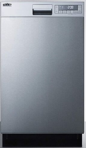 Summit DW18SS4 18 Built In Dishwasher with 8 Place Settings Energy Star Digital Touch Controls Stainless Steel Interior Adjustable Smart Fold Shelf Time Delay in Stainless Steel in Saudi Arabia