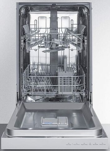 Summit DW18SS4 18 Built In Dishwasher with 8 Place Settings Energy Star Digital Touch Controls Stainless Steel Interior Adjustable Smart Fold Shelf Time Delay in Stainless Steel in Saudi Arabia
