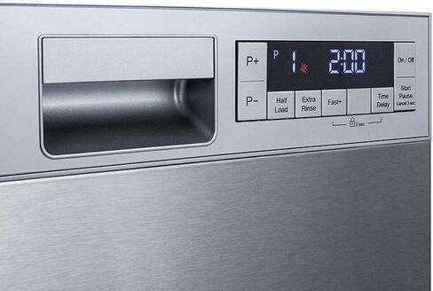 Summit DW18SS4 18 Built In Dishwasher with 8 Place Settings Energy Star Digital Touch Controls Stainless Steel Interior Adjustable Smart Fold Shelf Time Delay in Stainless Steel in Saudi Arabia