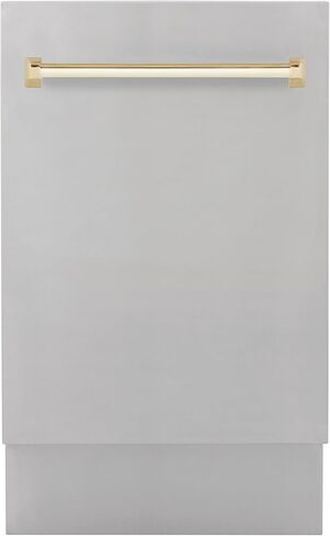 ZLINE Autograph Edition 18" Compact 3rd Rack Top Control Dishwasher in Stainless Steel with Gold Handle, 51dBa (DWVZ-304-18-G) in Saudi Arabia