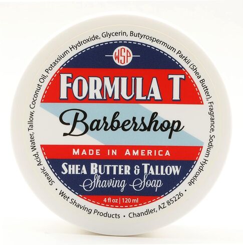 Shaving Soap WSP Formula T (Barbershop) 4 Oz Made with Shea Butter & Tallow in Saudi Arabia