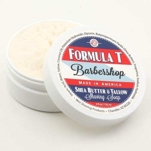 Shaving Soap WSP Formula T (Barbershop) 4 Oz Made with Shea Butter & Tallow in Saudi Arabia