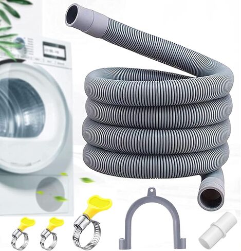 وصلة خرطوم تصريف للغسالة بطول 10 قدم من فيهيلي، مجموعة خرطوم تصريف عالمية لغسالة الصحون مع حامل خرطوم منحني على شكل حرف U و3 مشابك خرطوم ومحول تمديد واحد in Kuwait