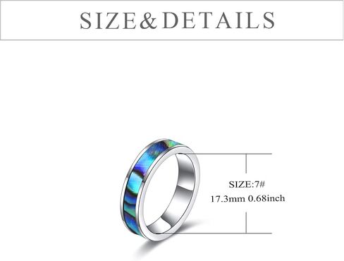 POPLYKE Sterling Silver Abalone Shell Vintage Style Celtic Knot Wedding Band Ring for Men Women in Saudi Arabia