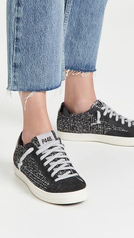 حذاء رياضي نسائي P448 من جلد John Pink Python المطبوع بجزء علوي منخفض in Kuwait