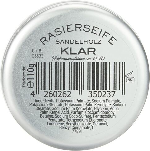 Klar Shaving Soap in Tin, Sandalwood in Saudi Arabia
