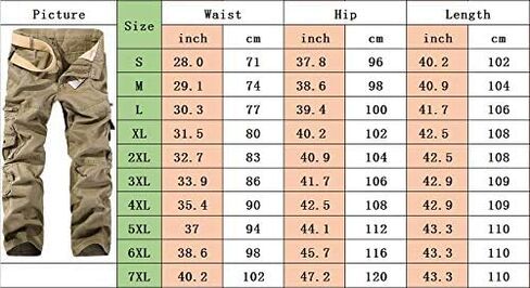 Men's Army Camouflage Cotton Sweatpants Trousers 7XL Multi Pockets Sports Jogger Cargo Pants Plus Size(No Belt) in Saudi Arabia