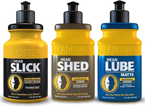 كريم الحلاقة هيدبلايد هيدسليك 8 أونصة، مقشر هيدشيد للرجال - 5 أونصة - غسول ومنظف للوجه، لوشن مرطب بعد الحلاقة غير لامع من هيدلوب للرجال - 5 أونصة in Kuwait