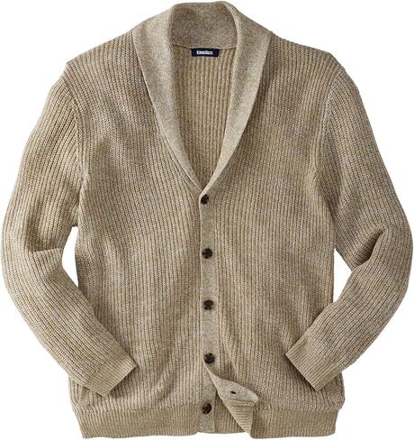 KingSize Men's Big & Tall Shaker Knit Shawl-Collar Cardigan Sweater in Saudi Arabia