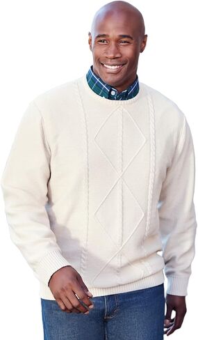 Liberty Blues Men's Big & Tall ™ Crewneck Cable Knit Sweater in Saudi Arabia