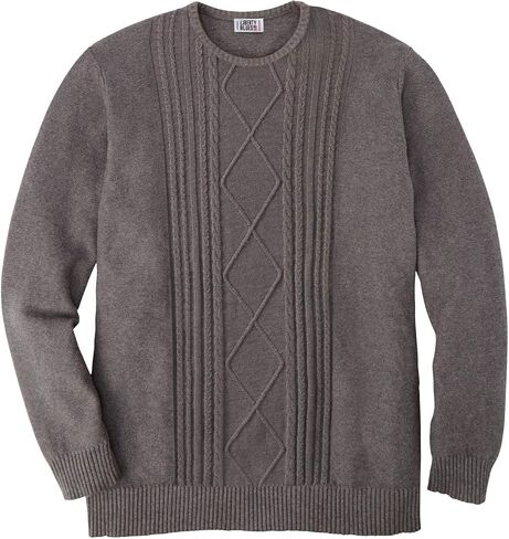 Liberty Blues Men's Big & Tall ™ Crewneck Cable Knit Sweater in Saudi Arabia