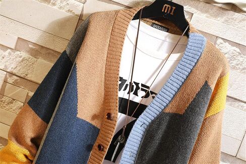 GURUNVANI Cardigan Sweater for Men Knitted Long Sleeve Sweaters with Buttons in Kuwait