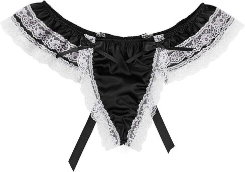 Low Underwear Open Mens G-String Sexy Briefs Thong Lace Panties Sissy Butt Intimates Panties and Stockings (Purple, M) in Saudi Arabia