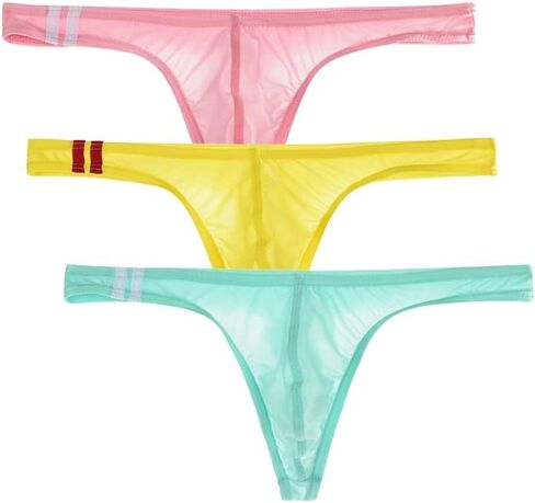 Men's Super Thin Ice Silk U Convex Low Waist G-String Thongs Underwear Youth Under Panties in Kuwait