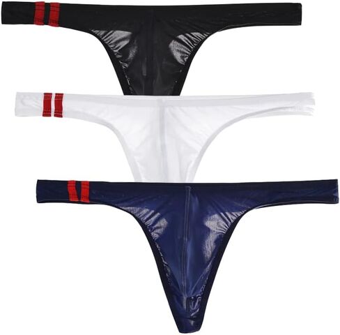 Men's Super Thin Ice Silk U Convex Low Waist G-String Thongs Underwear Youth Under Panties in Kuwait