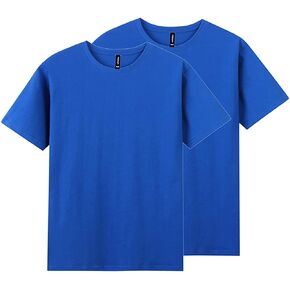 AOBIIBO Men's Black Cotton T Shirt 2-Pack XLarge - Short Sleeve Crew Neck Tee Unisex Essentials Fit Clothes Fashion Shirts in Saudi Arabia