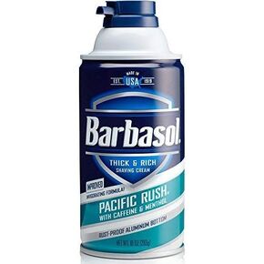 Barbasol Pacific Rush with Caffeine and Menthol Thick & Rich Shaving Cream 7 oz ( Pack of 6) in Saudi Arabia
