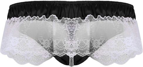 Mens G-String Thong Lace Butt Sissy Briefs Low Sexy Open Underwear Panties Purple and Gold Lingerie (Wine, L) in Saudi Arabia
