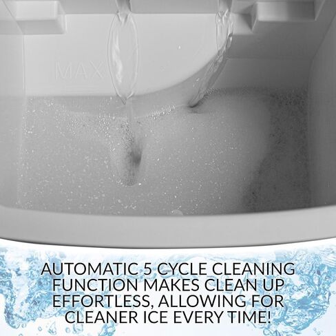 Igloo ICEB26HNWHN Automatic Self-Cleaning Portable Electric Countertop Ice Maker Machine With Handle, 26 Pounds in 24 Hours, 9 Ice Cubes Ready in 7 minutes, With Ice Scoop and Basket, White in Saudi Arabia