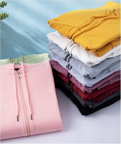 SNOLY Men Cotton Sweatshirts Zip Up Active Hoodies Coats Candy Color Unisex Couple in Kuwait