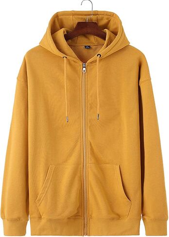 SNOLY Men Cotton Sweatshirts Zip Up Active Hoodies Coats Candy Color Unisex Couple in Kuwait