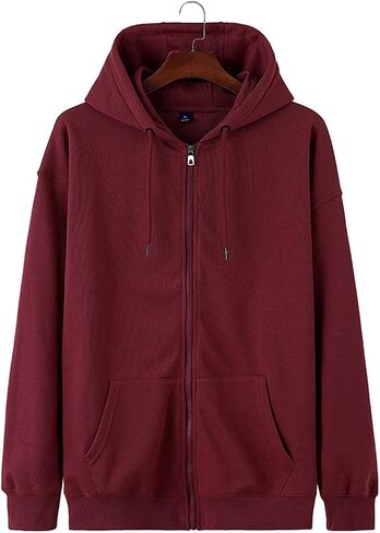 SNOLY Men Cotton Sweatshirts Zip Up Active Hoodies Coats Candy Color Unisex Couple in Kuwait