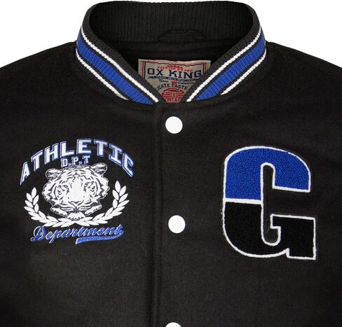 Men's Cotton Wool Baseball White PU Leather Sleeved Varsity Letterman Badged Bomber Jacket in Kuwait