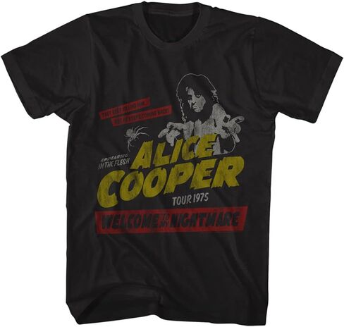 Alice Cooper WTMN 1975 Tour Adult Short Sleeve T-Shirts Graphic Tees in Kuwait