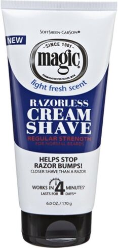 Magic Shave Razorless Cream Shave, Light Fresh Scent, Regular Strength 6 oz (Pack of 8) in Saudi Arabia