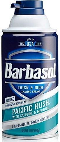 Barbasol Pacific Rush with Caffeine and Menthol Thick & Rich Shaving Cream 7 oz ( Pack of 6) in Saudi Arabia