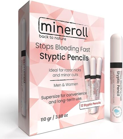 Styptic Pencils Shave Accessories (12 Pencils) Stops Bleeding Fast for Shaving Nicks, Razor Cuts for Men & Women - Sanitary and Great for Barbers or Personal in Saudi Arabia