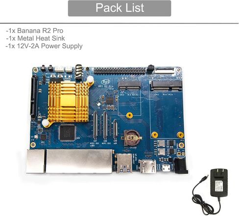 Banana Pi BPI-R2 Pro Open Source 5 Gigabit Port Wireless Smart WiFi Router 2G LPDDR4 and 16G EMMC Developement Based in Linux OpenWRT for NAS VPN Server and DIY Software in Kuwait