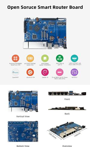 Banana Pi BPI-R2 Pro Open Source 5 Gigabit Port Wireless Smart WiFi Router 2G LPDDR4 and 16G EMMC Developement Based in Linux OpenWRT for NAS VPN Server and DIY Software in Kuwait