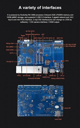 Banana Pi BPI-R2 Pro Open Source 5 Gigabit Port Wireless Smart WiFi Router 2G LPDDR4 and 16G EMMC Developement Based in Linux OpenWRT for NAS VPN Server and DIY Software in Kuwait