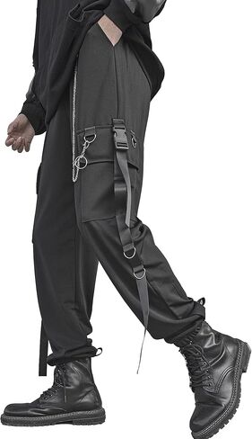 HaiZi XiHuan للجنسين وزرة وظيفية Sweatpants التكتيكية الهيب هوب بنطلون الشارع الشهير الرجال الحريم Techwear البضائع السراويل in Saudi Arabia