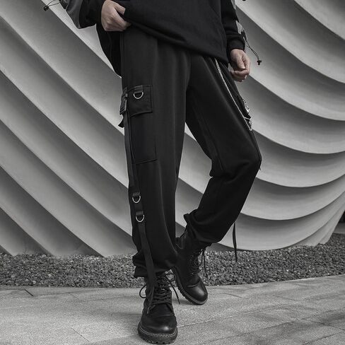 HaiZi XiHuan للجنسين وزرة وظيفية Sweatpants التكتيكية الهيب هوب بنطلون الشارع الشهير الرجال الحريم Techwear البضائع السراويل in Saudi Arabia