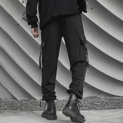 HaiZi XiHuan للجنسين وزرة وظيفية Sweatpants التكتيكية الهيب هوب بنطلون الشارع الشهير الرجال الحريم Techwear البضائع السراويل in Saudi Arabia