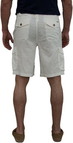 short fin Men's Linen Cargo Shorts W/Drawstring in Saudi Arabia